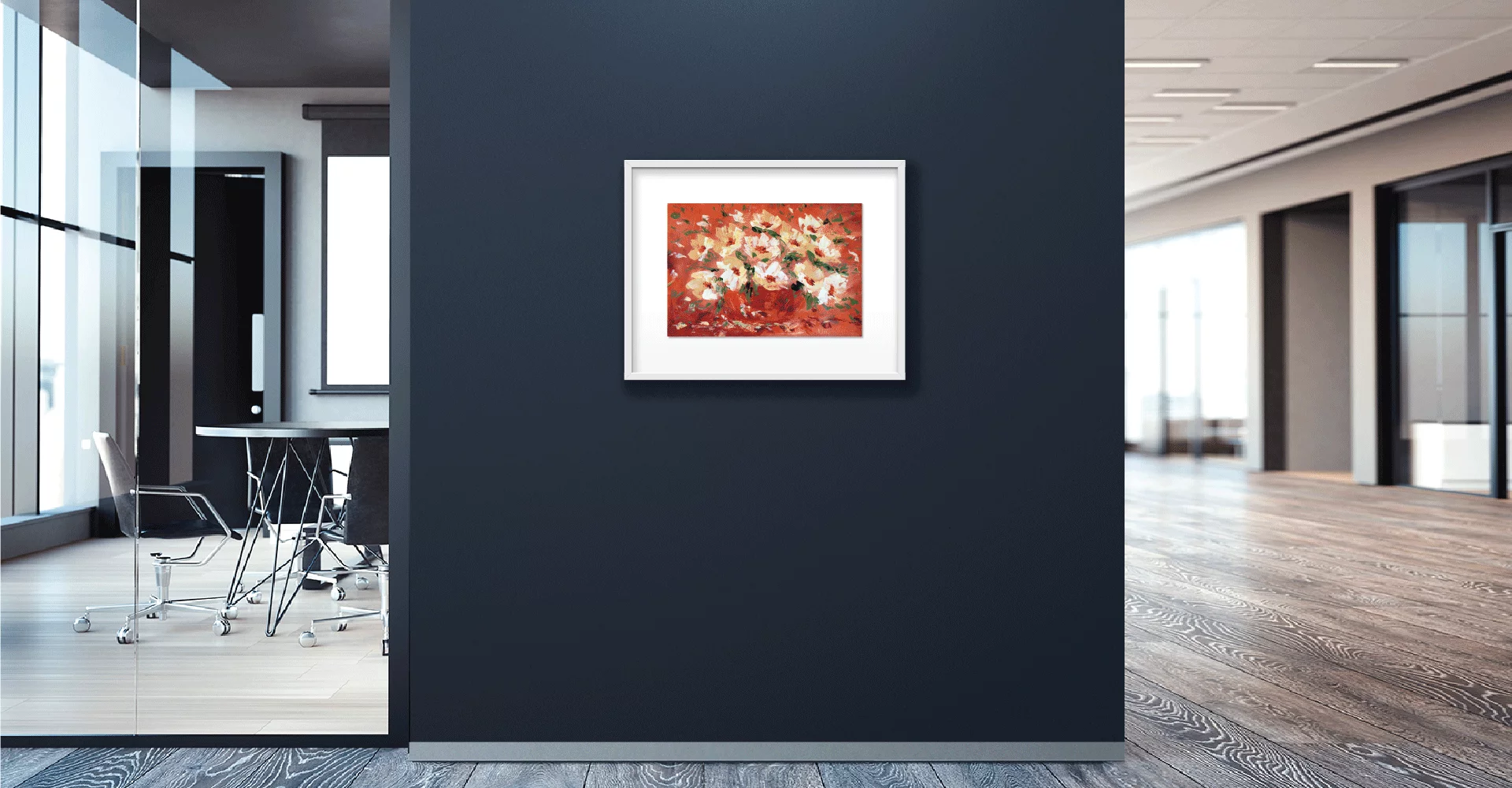 Orange Flowers on Canvas